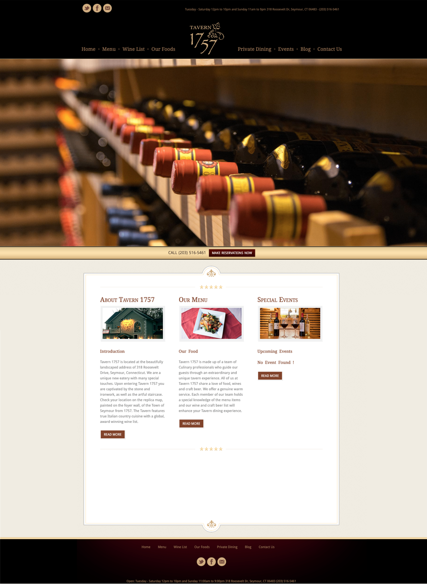 Before: a cluttered, outdated local business website