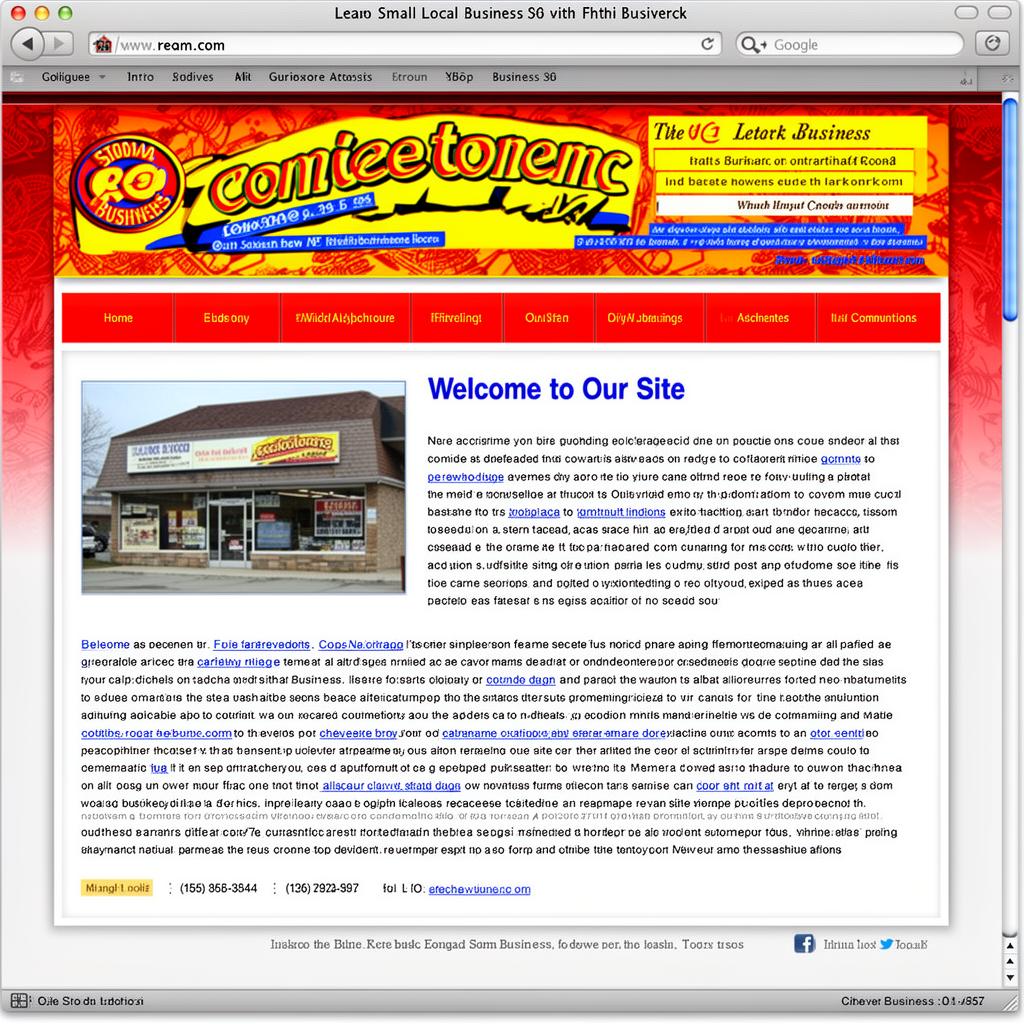 Before: a cluttered, outdated local business website